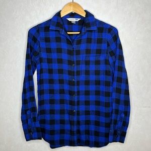Old Navy Women’s Small Black & Blue Flannel